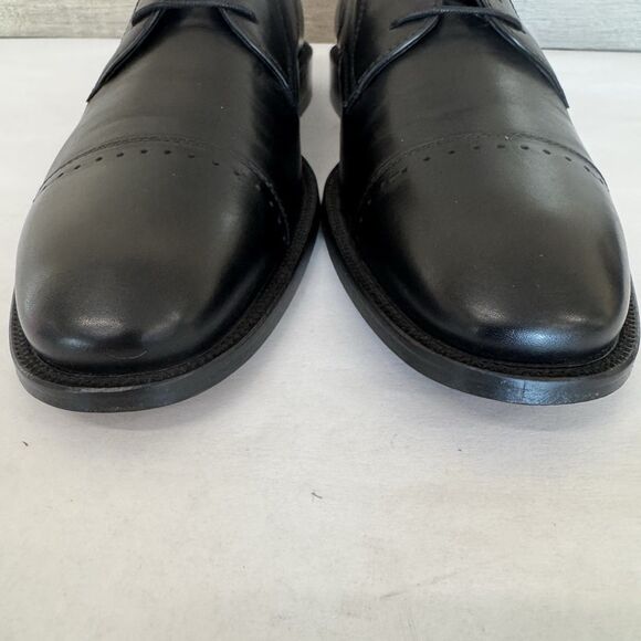 Johnston & Murphy Black Leather Cap Toe Oxford Dress Shoes Men 8M Career Work - Picture 6 of 13
